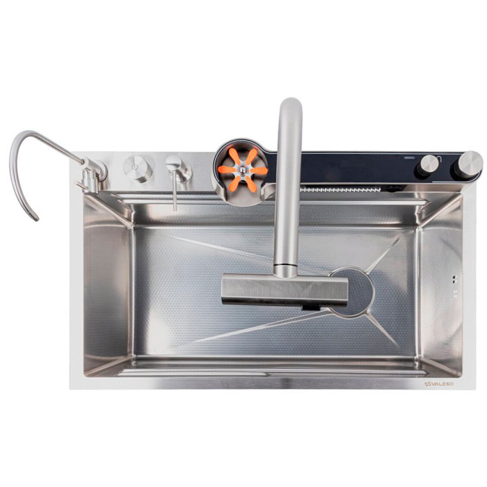 Valeso Handmade 75x45DF decor, waterfall – kitchen station with mixer and waterfall system