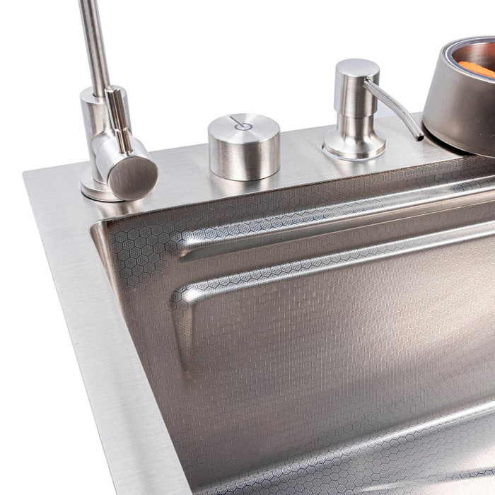 Valeso Handmade 75x45DF decor, waterfall – kitchen station with mixer and waterfall system