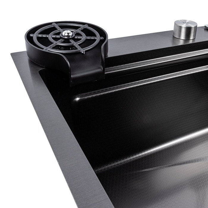 Valeso Handmade 75x45G PVD Black Decor Waterfall — all-in-one kitchen system