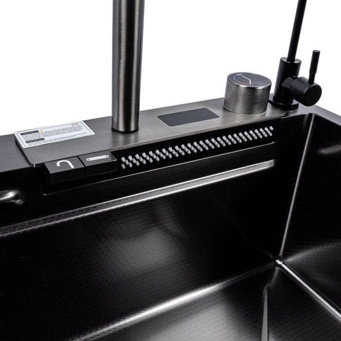 Valeso Handmade 75x45G PVD Black Decor Waterfall — all-in-one kitchen system