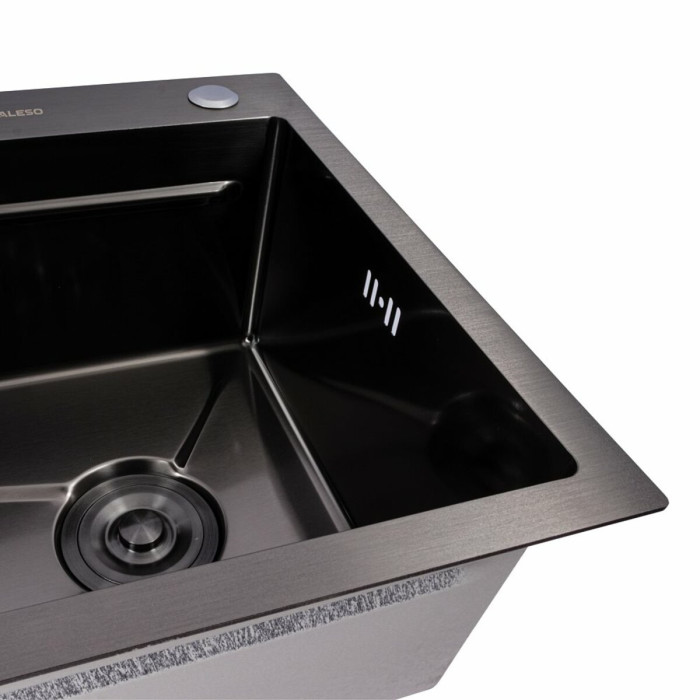 Valeso Handmade Work Station CM 75x46B PVD Black - 75/46 cm kitchen system with faucet
