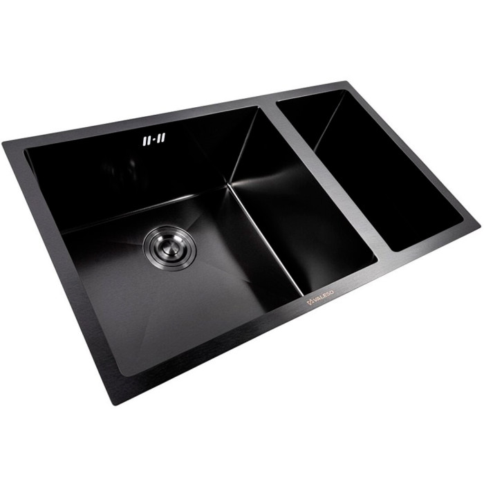 Valeso Handmade 76x45 (3.0/0.8) PVD Black — double-bowl undermount sink