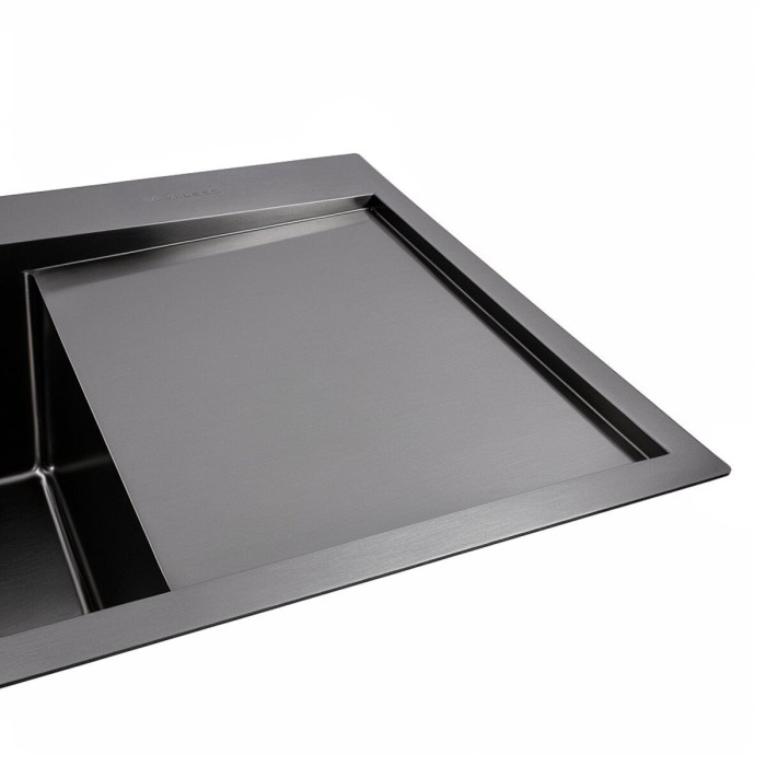 Valeso Handmade 78×43 L (3.0/0.8) CM, PVD Black — narrow 78 cm stainless steel kitchen sink