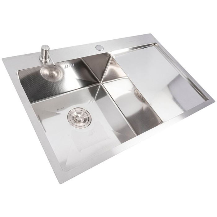 Valeso Handmade 78x50 L (3.0/0.8) CM, decor - 78 cm rectangular kitchen sink