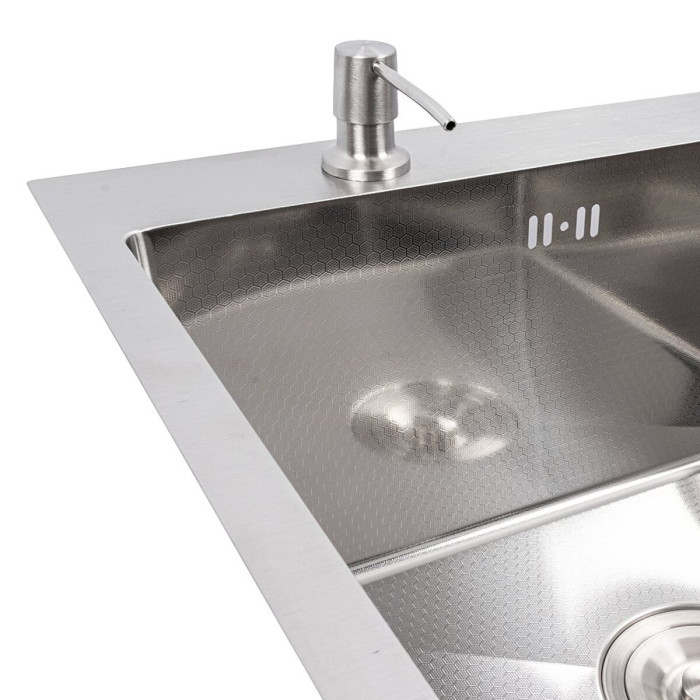 Valeso Handmade 78x50 L (3.0/0.8) CM, decor - 78 cm rectangular kitchen sink