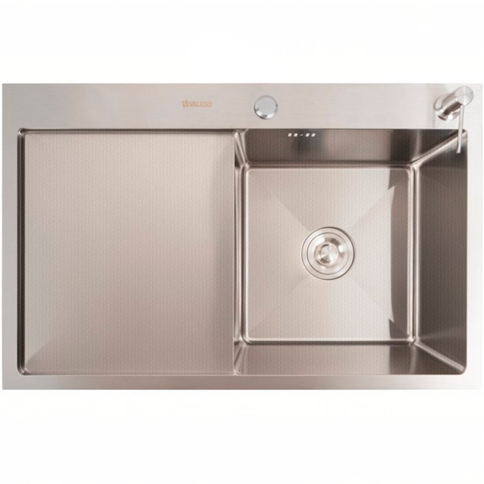 Valeso Handmade 78x50 R (3,0/0,8) CM, декор - мийка права кухонна з нержавіючої сталі