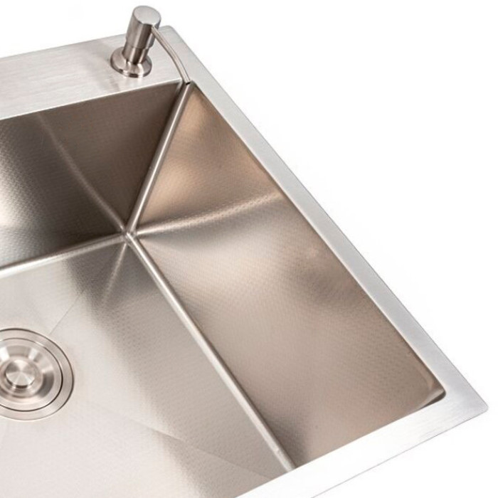 Valeso Handmade 78x50 R (3,0/0,8) CM, декор - мийка права кухонна з нержавіючої сталі