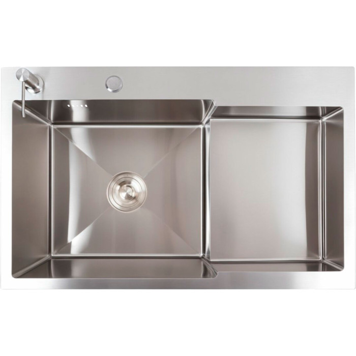 Valeso Handmade 78x50C L (3.0/0.8) CM — large 78 cm steel kitchen sink with a recessed shelf