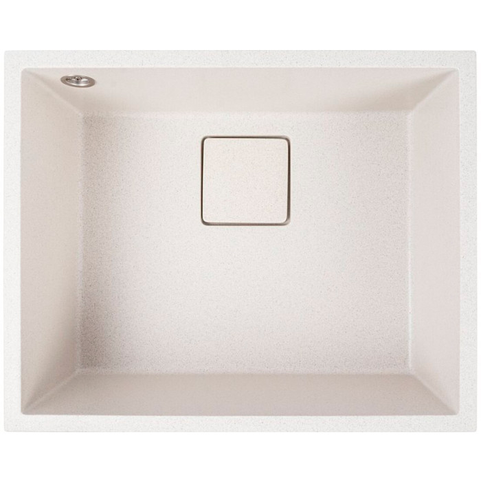 Valeso Ameli 5444 white with dots – durable granite kitchen sink made of quartz for undermount installation