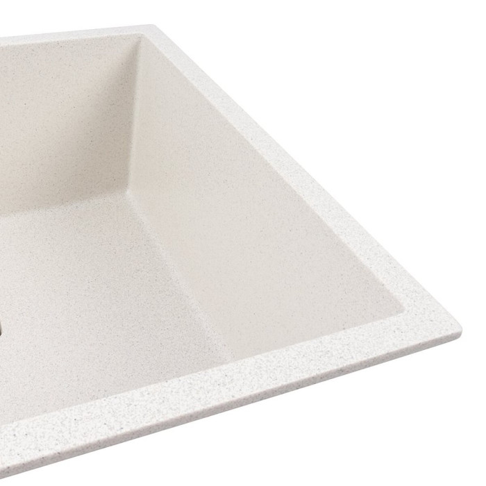 Valeso Ameli 5444 white with dots – durable granite kitchen sink made of quartz for undermount installation