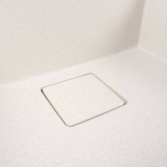 Valeso Ameli 5444 white with dots – durable granite kitchen sink made of quartz for undermount installation