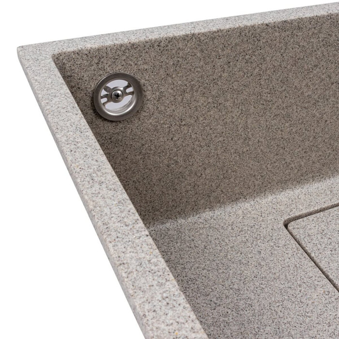 Valeso Ameli 5444 grey — undermount 54 by 44 cm, with concealed drain