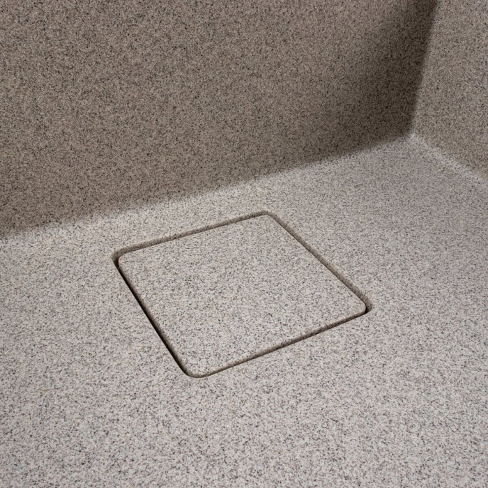 Valeso Ameli 5444 grey — undermount 54 by 44 cm, with concealed drain