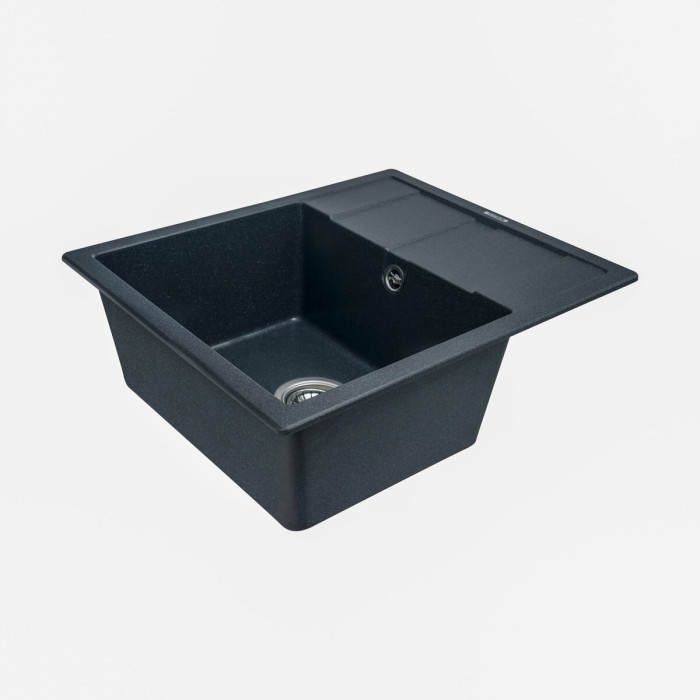 Valeso Aria 5851 anthracite – 58 cm inset rectangular sink made of ceramic granite with a dish drying wing