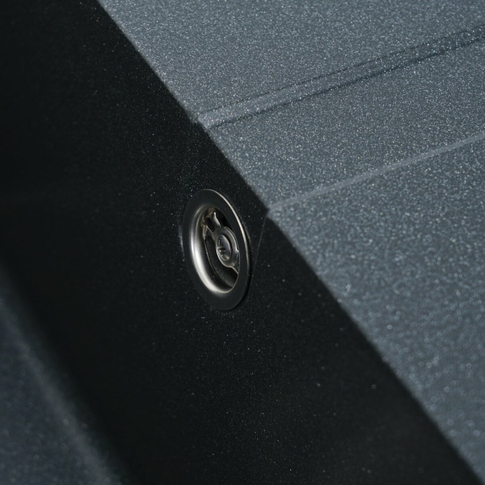 Valeso Aria 5851 anthracite – 58 cm inset rectangular sink made of ceramic granite with a dish drying wing
