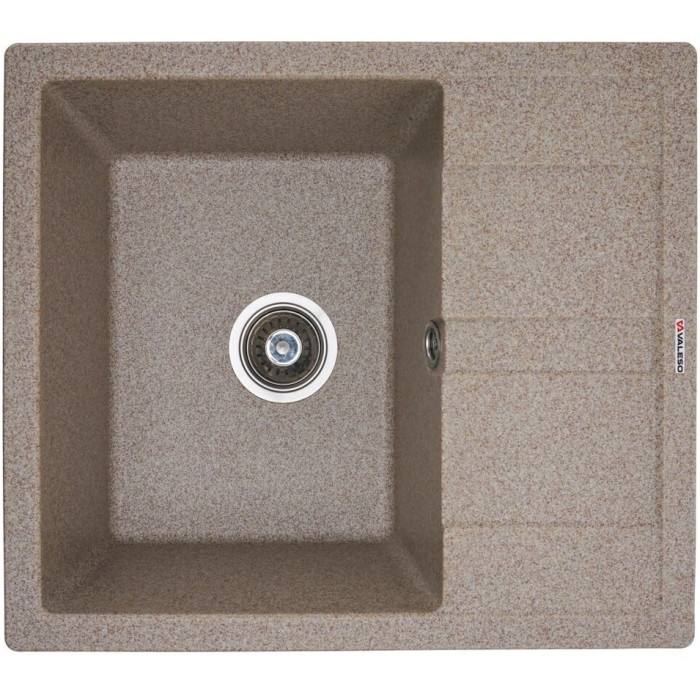 Valeso Aria 5851 caramel – 58 cm wide rectangular inset sink made of artificial stone for kitchen countertops