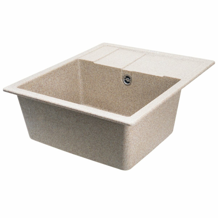 Valeso Aria 5851 caramel – 58 cm wide rectangular inset sink made of artificial stone for kitchen countertops