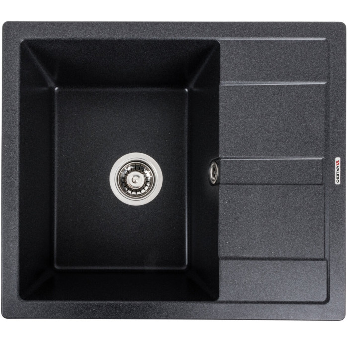 Valeso Aria 5851 carbon – 58 cm composite sink based on quartzite with polyester resin for kitchen countertop installation