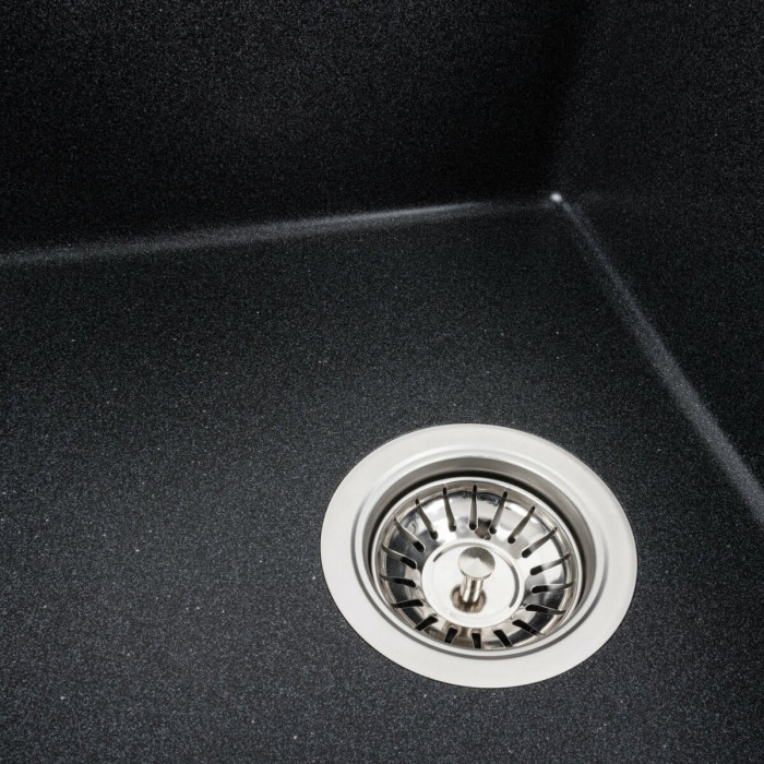 Valeso Aria 5851 carbon – 58 cm composite sink based on quartzite with polyester resin for kitchen countertop installation