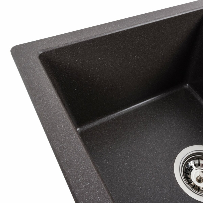 Valeso Aria 5851 Grenadine — built-in granite sink 58 cm with dish drainer