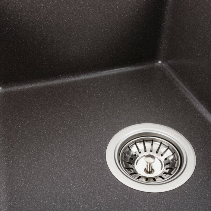 Valeso Aria 5851 Grenadine — built-in granite sink 58 cm with dish drainer