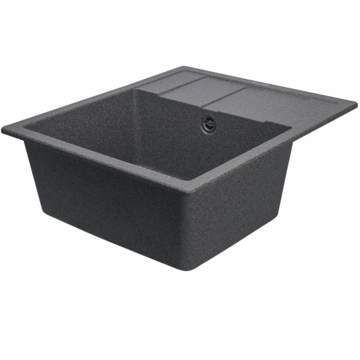 Valeso 5851 Aria mix – 58 cm wide sink for kitchen countertops; with a dish drying wing and a 19 cm deep bowl