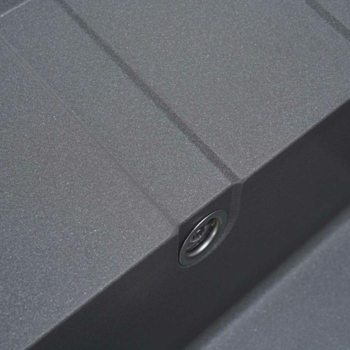 Valeso Aria 5851 monsoon grey – rectangular sink with a drying wing, 58 x 50 cm, made of matte artificial granite