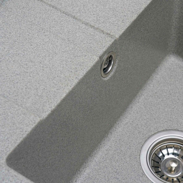 Valeso Aria 5851 grey – 58 cm wide; design with a bowl and dish drying wing; matte surface