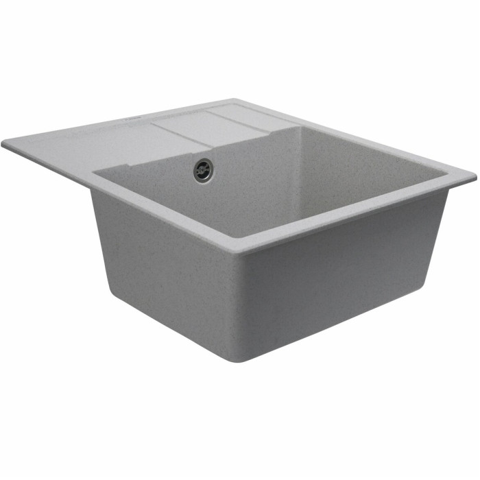 Valeso Aria 5851 topaz – quartz inset kitchen sink, 58 cm wide and 50 cm deep; dish drying platform on the right or left