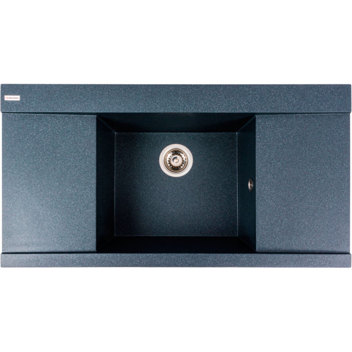 Valeso Atlas 9651 anthracite – unique 96 cm kitchen sink with two drying platforms and a 45x39 cm bowl in the center