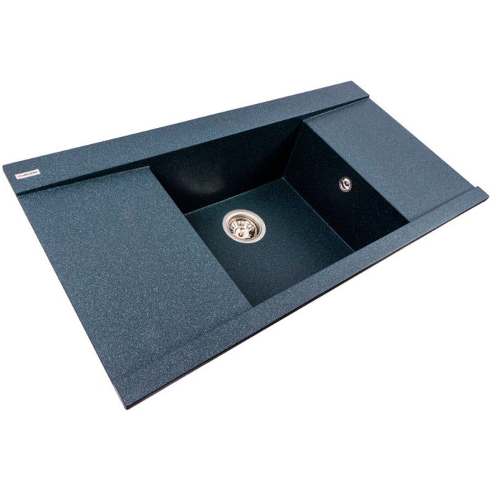 Valeso Atlas 9651 anthracite – unique 96 cm kitchen sink with two drying platforms and a 45x39 cm bowl in the center