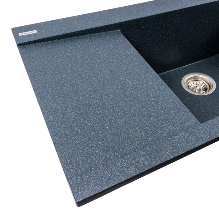 Valeso Atlas 9651 anthracite – unique 96 cm kitchen sink with two drying platforms and a 45x39 cm bowl in the center