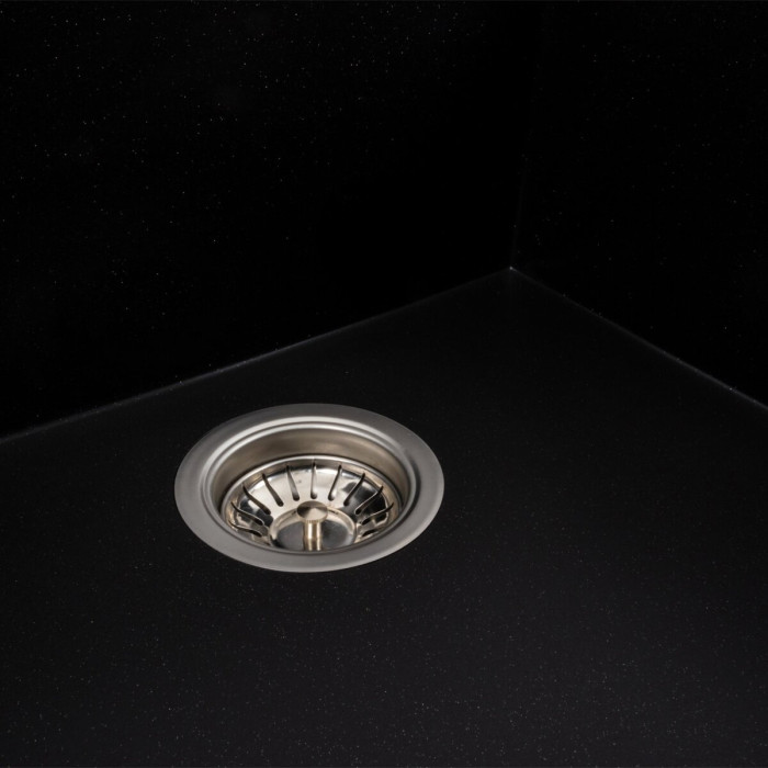 Valeso Atlas 9651 чорний металік – мийка композитна два крила та центральна чаша