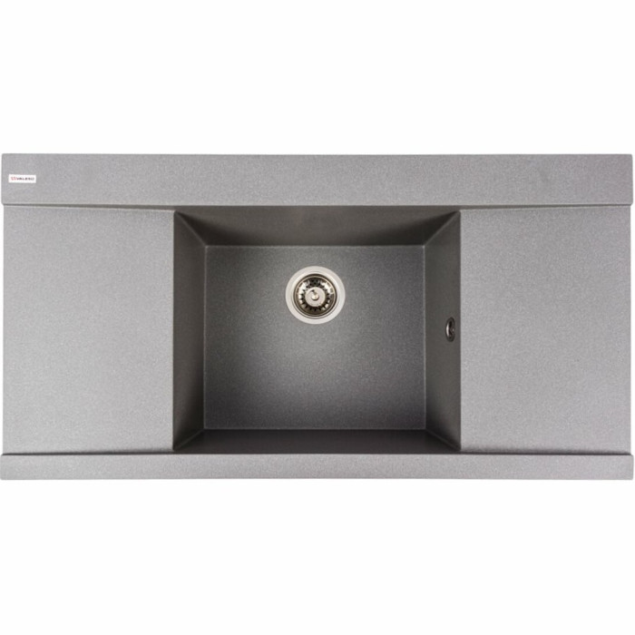 Valeso Atlas 9651 gray monsoon - 91 cm wide inset granite sink with centrally located bowl