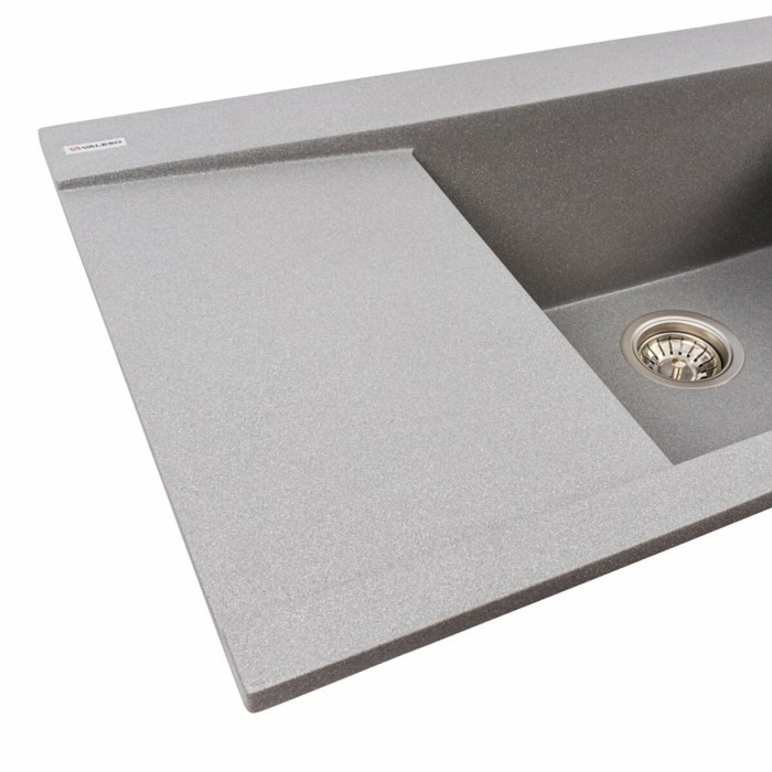 Valeso Atlas 9651 gray monsoon - 91 cm wide inset granite sink with centrally located bowl