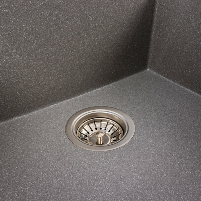Valeso Atlas 9651 gray monsoon - 91 cm wide inset granite sink with centrally located bowl