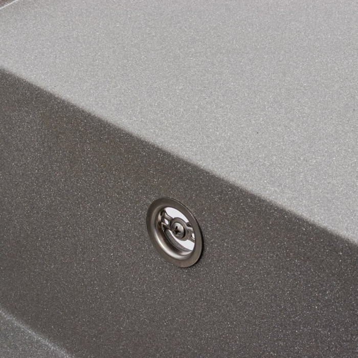 Valeso Atlas 9651 gray monsoon - 91 cm wide inset granite sink with centrally located bowl