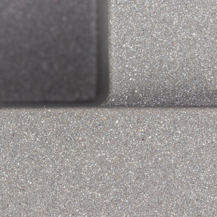 Valeso Atlas 9651 gray monsoon - 91 cm wide inset granite sink with centrally located bowl