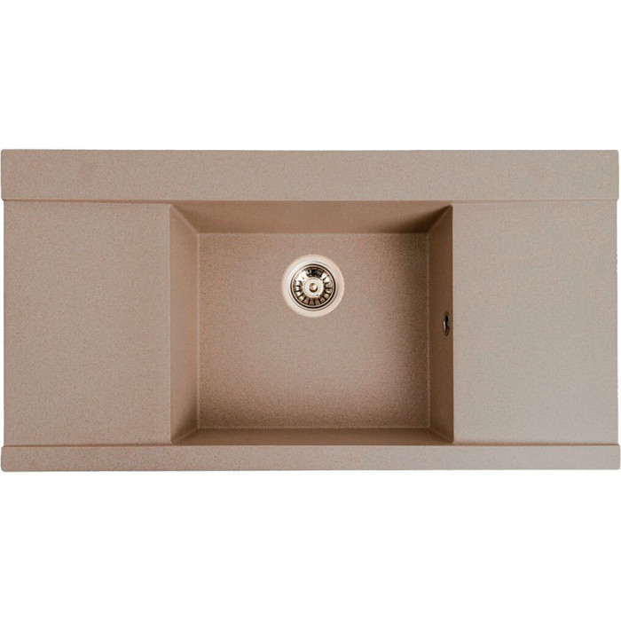 Valeso 9651 Atlas titanium – 96 cm granite sink with a central bowl and dish drying wings on both sides
