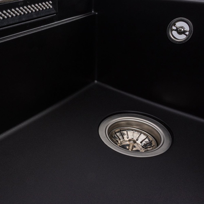 Valeso Atrum 7950 черный - кухонная система на основе гранитной мойки 79 см с сушилкой