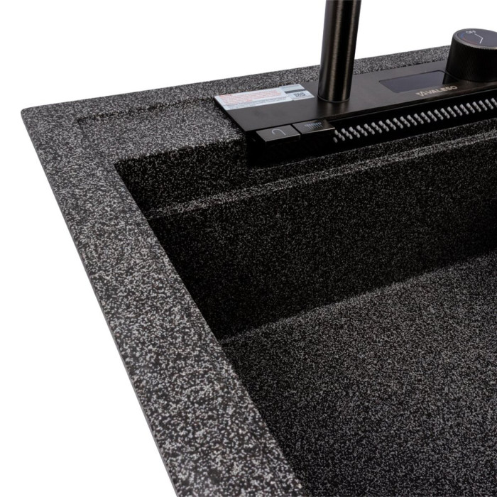 Valeso Atrum 7950 graphite - kitchen sink "artificial stone" with faucet
