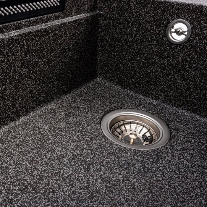 Valeso Atrum 7950 graphite - kitchen sink "artificial stone" with faucet