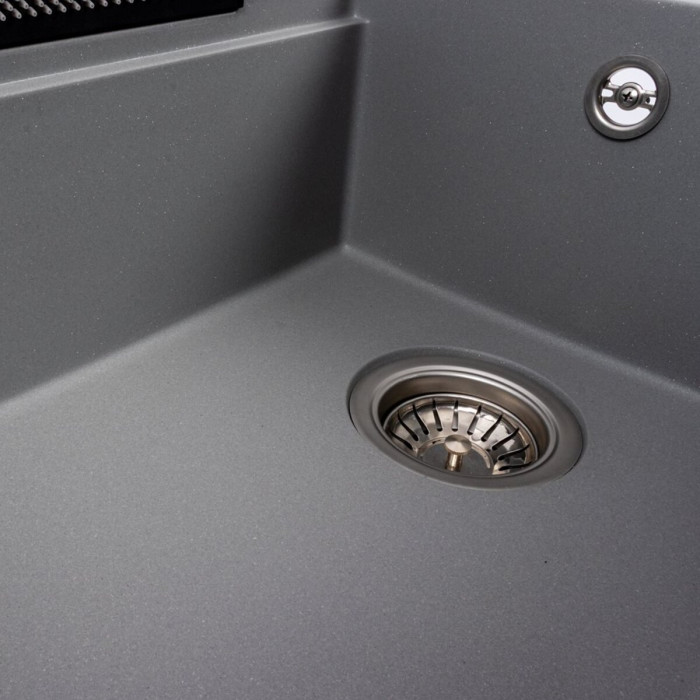 Valeso Atrum 7950 metallic gray - sink with pull-out faucet and waterfall