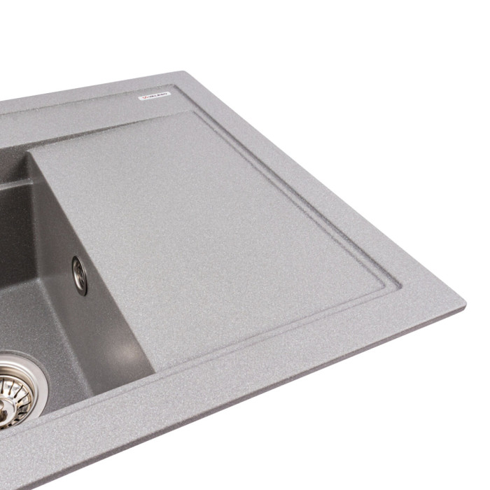 Valeso Atrum 7950 monsoon grey – 79 cm granite sink with a waterfall faucet and dish drying wing