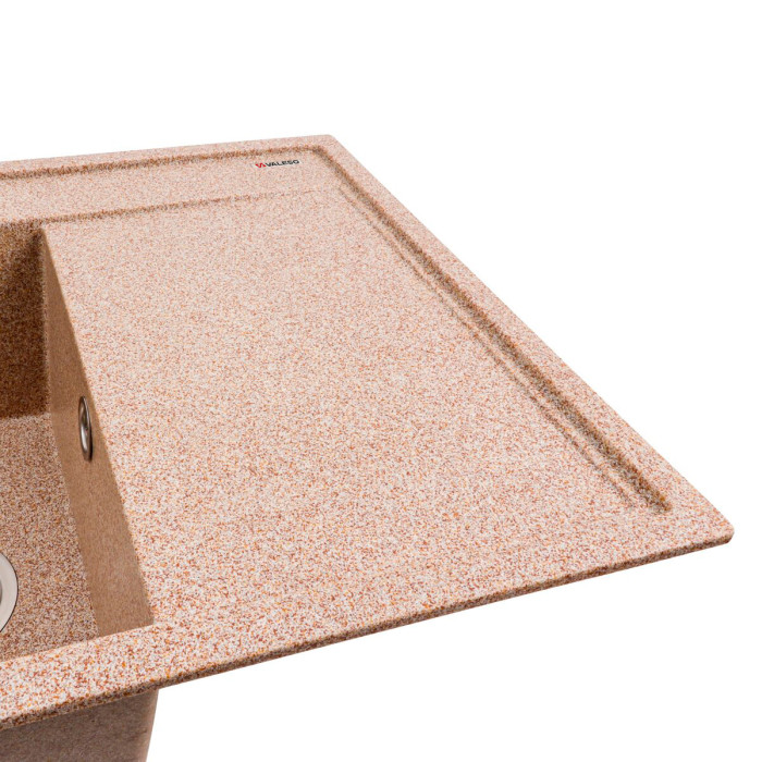 Valeso Azurit 7950 caramel - left-sided artificial stone sink