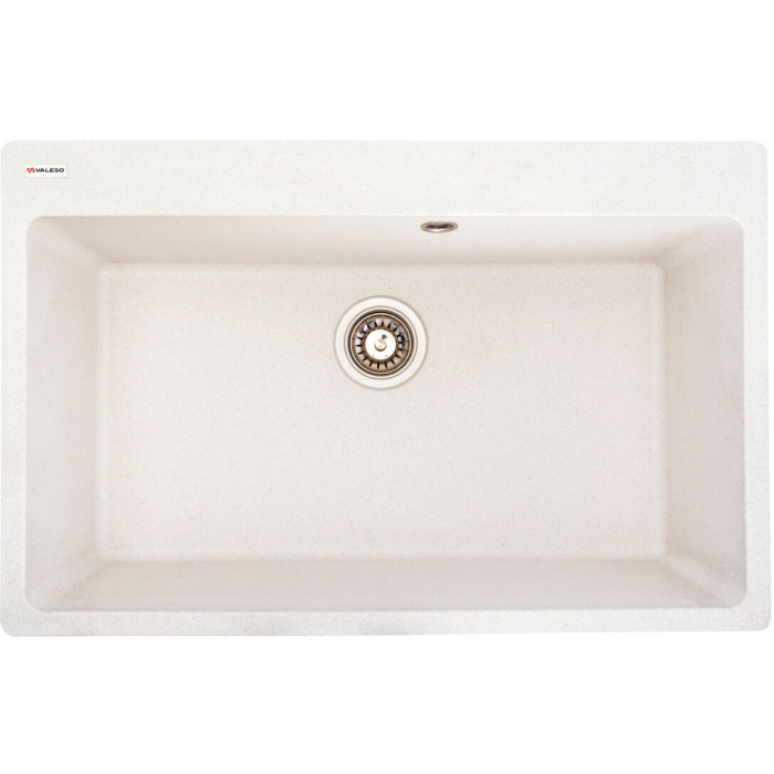 Valeso Bogema 7850 white with speckles – 78 cm wide sink, white with grey inclusions and a matte surface