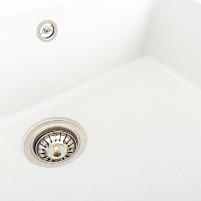 Valeso Bogema 7850 snow white – 78 cm bowl sink without a drying wing, made of white artificial stone with a matte surface