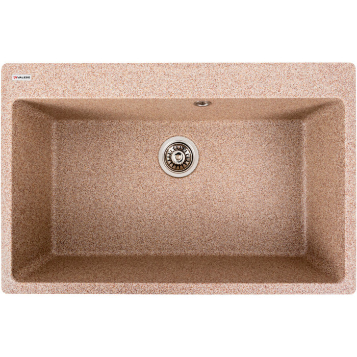 Valeso Bogema 7850 caramel – granite sink for kitchen countertops; 78 cm wide; without a dish drying wing