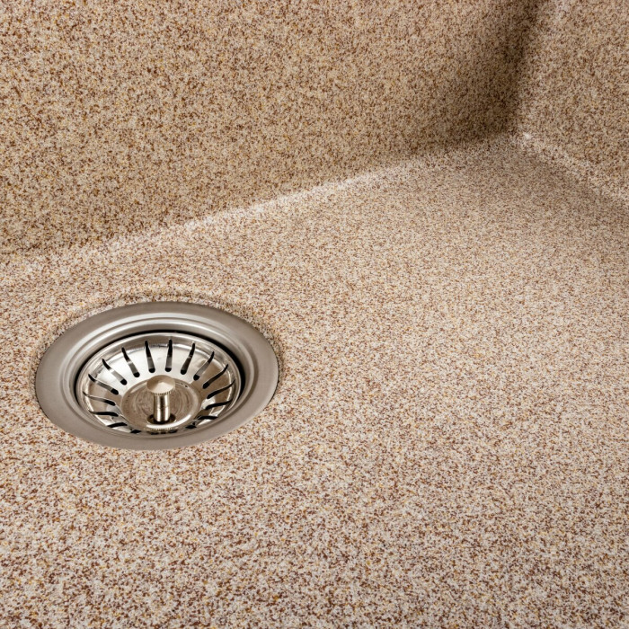 Valeso Bogema 7850 caramel – granite sink for kitchen countertops; 78 cm wide; without a dish drying wing