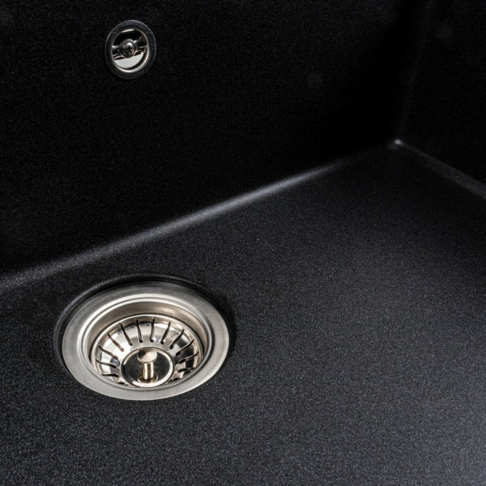 Valeso Bogema 7850 carbon – 78 cm wide bowl sink without a dish drying platform; bowl with a 110 mm drain opening and overflow